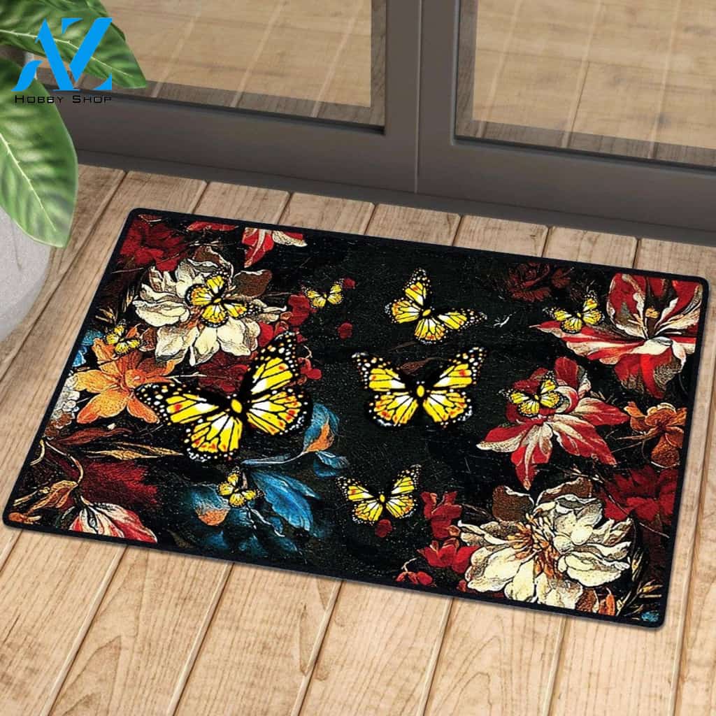 Butterfly Garden Doormat | Colorful | Size 8x27'' 24x36''