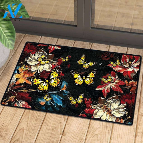 Butterfly Garden Doormat | Colorful | Size 8x27'' 24x36''
