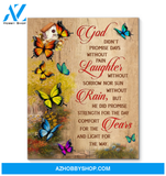 Butterfly God Didn't Promise Canvas Wall Art, Wall Decor Visual Art