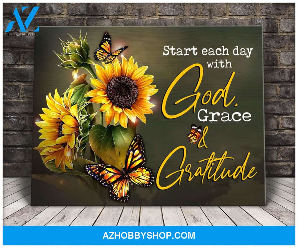 Butterfly God, Grace and Gratitude Canvas Wall Art, Wall Decor Visual Art