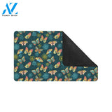 Butterfly Hand Draw Print Pattern Rubber Doormat