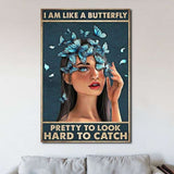 Butterfly Hard To Catch Poster Canvas Wall Decor Visual Art