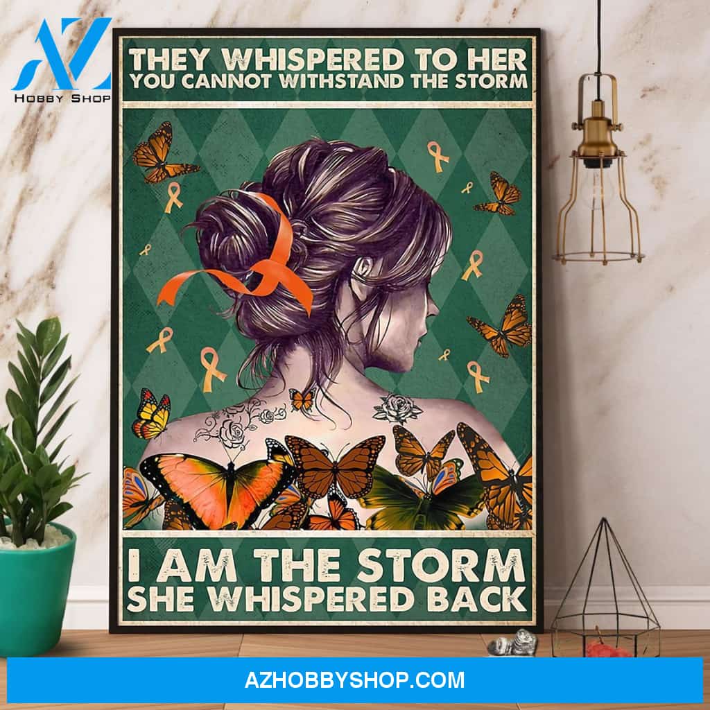 Butterfly I Am The Storm Multiple Sclerosis Awareness Canvas And Poster, Wall Decor Visual Art