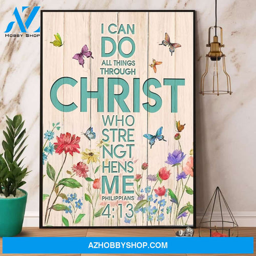 Butterfly I Can Do All Things Through Christ Canvas And Poster, Wall Decor Visual Art