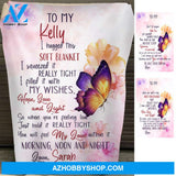 Butterfly I Hugged This Soft Blanket - Personalized Blanket - Gift For Granddaughter