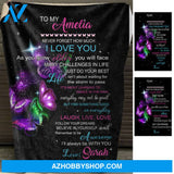 Butterfly I Love You - Personalized Blanket - Gift For Granddaughter