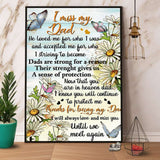 Butterfly I Miss My Dad Thanks For Being My Dad Paper Poster No Frame Matte Canvas Wall Decor