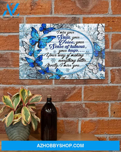 Butterfly I Miss Your Smile Canvas Painting, Wall Decor Visual Art