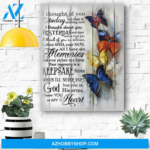 Butterfly I Thought Of You Canvas Print Wall Art - Matte Canvas