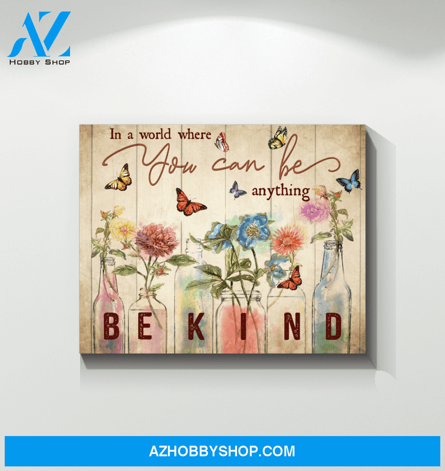 Butterfly In A World Wall Art Canvas Prints