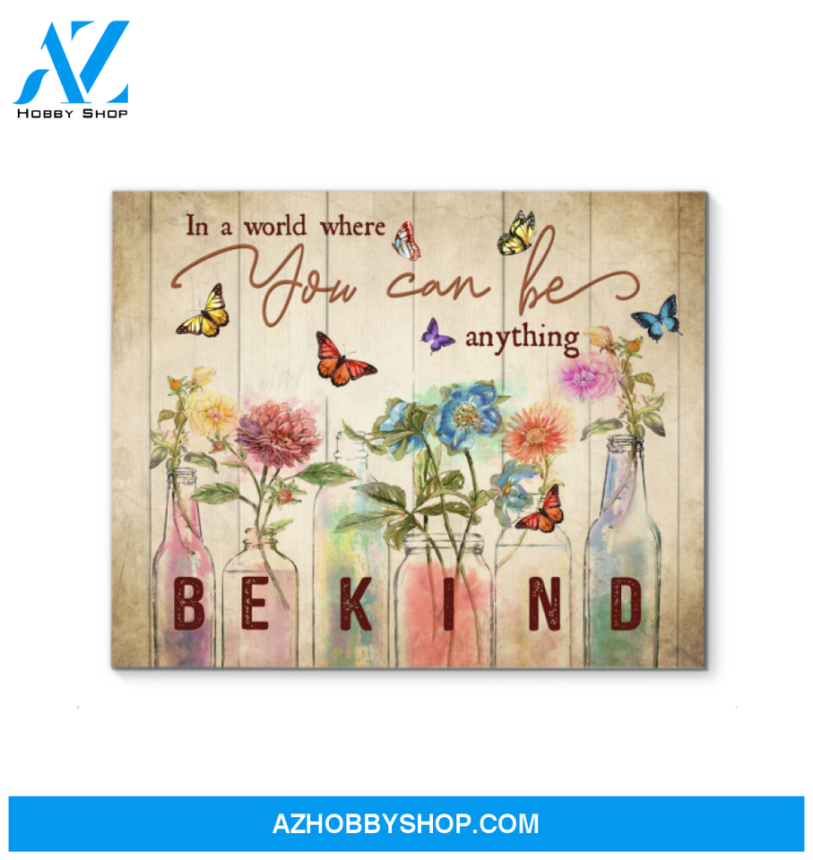 Butterfly In A World Wall Art Canvas Prints