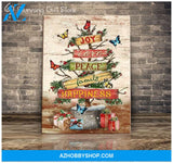 Butterfly Joy Love Peace Family Happiness Christmas Gift Poster Canvas