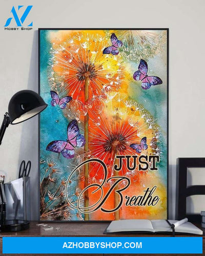 Butterfly Just Breathe Poster Canvas Wall Decor Visual Art