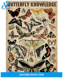 Butterfly Knowledge Vertical Canvas Prints, Wall Decor Visual Art