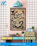 Butterfly Knowledge Vertical Canvas Prints, Wall Decor Visual Art