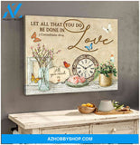 Butterfly Let all that you do be done in love Canvas Wall Art Decor