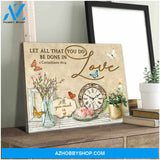 Butterfly Let all that you do be done in love Canvas Wall Art Decor