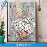 Butterfly Live Simple & Be Grateful Canvas And Poster, Wall Decor Visual Art