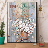 Butterfly Live Simple & Be Grateful Paper Poster No Frame Matte Canvas Wall Decor