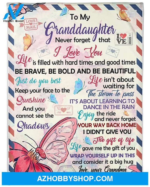 Butterfly Love Mail To My Granddaughter Blanket