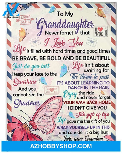 Butterfly Love Mail To My Granddaughter Blanket
