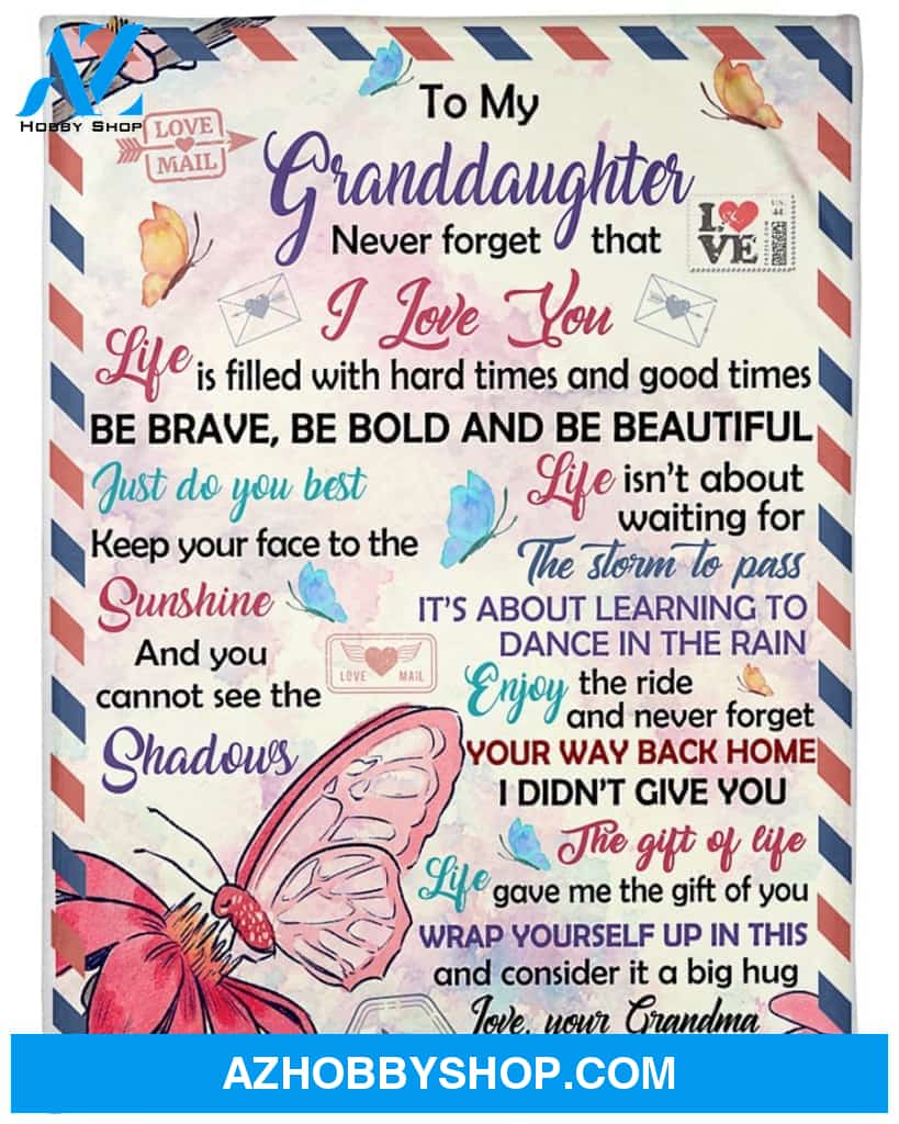 Butterfly Love Mail To My Granddaughter Blanket