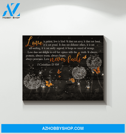 Butterfly Love Never Fails Special Custom Design Canvas Gift