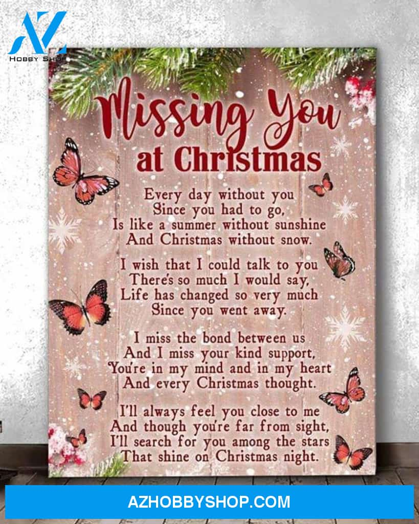 Butterfly Lovers Christmas Missing You At Christmas Poster Canvas