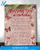 Butterfly Lovers Christmas Missing You At Christmas Poster Canvas