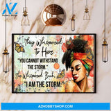 Butterfly melanin girl she whispered black I am the storm Canvas And Poster, Wall Decor Visual Art