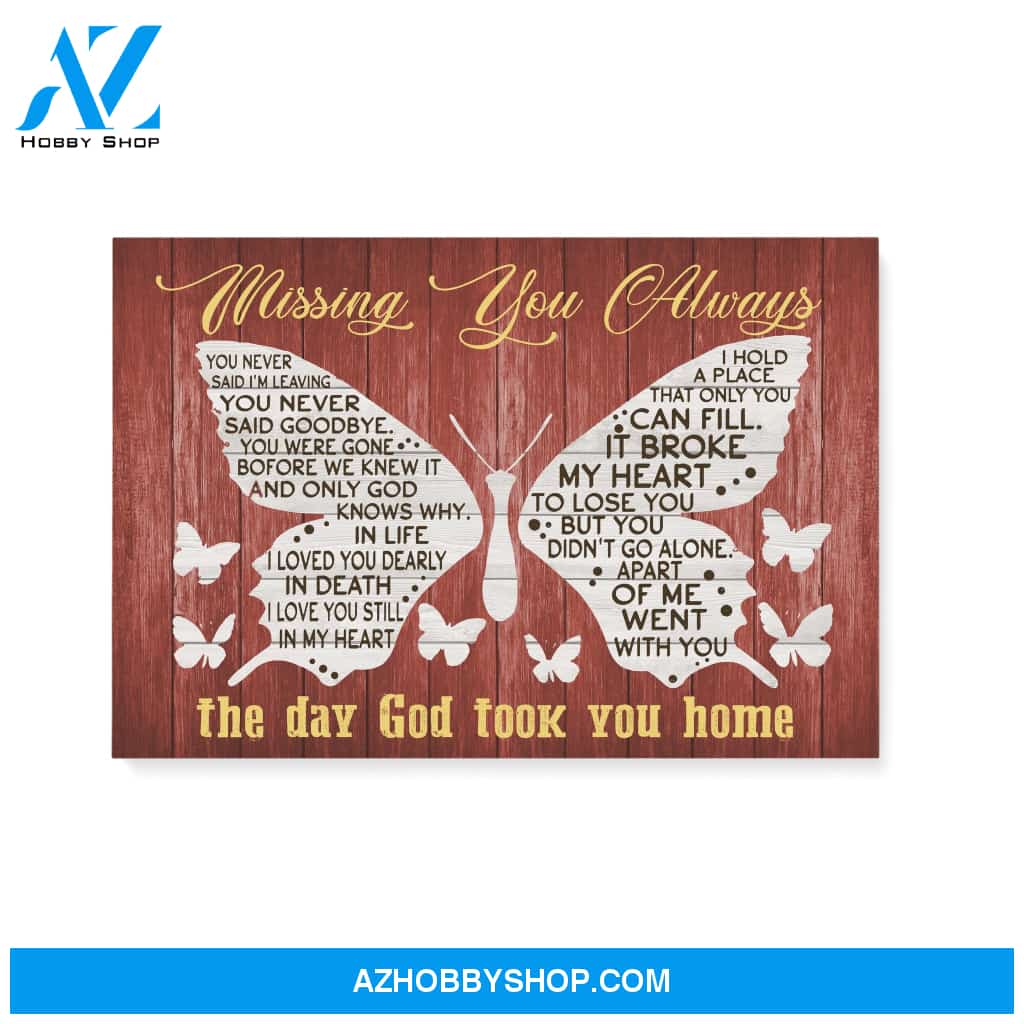 Butterfly, Missing you always - Matte Canvas (1.25"), gift for you, gift for her, gift for widow, gift for butterfly lover