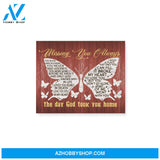 Butterfly, Missing you always - Matte Canvas (1.25"), gift for you, gift for her, gift for widow, gift for butterfly lover