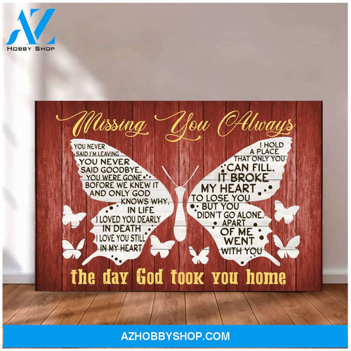 Butterfly, Missing you always - Matte Canvas (1.25