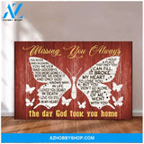 Butterfly, Missing you always - Matte Canvas (1.25"), gift for you, gift for her, gift for widow, gift for butterfly lover
