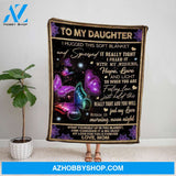 Butterfly Mom Personalized Letter To My Daughter I Hugged This Soft Blanket And Squeezed Feel My Love Night Fleece Blanket