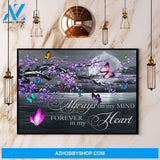 Butterfly Moon Always On My Mind Forever In My Heart Canvas And Poster, Wall Decor Visual Art