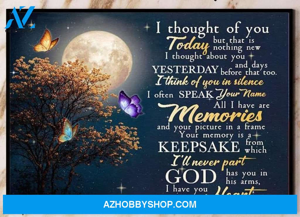 Butterfly & Moon I Have You In My Heart Poster Canvas Wall Decor Visual Art