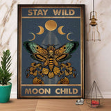 Butterfly Moon Stay Wild Moon Child Paper Poster No Frame Matte Canvas Wall Decor