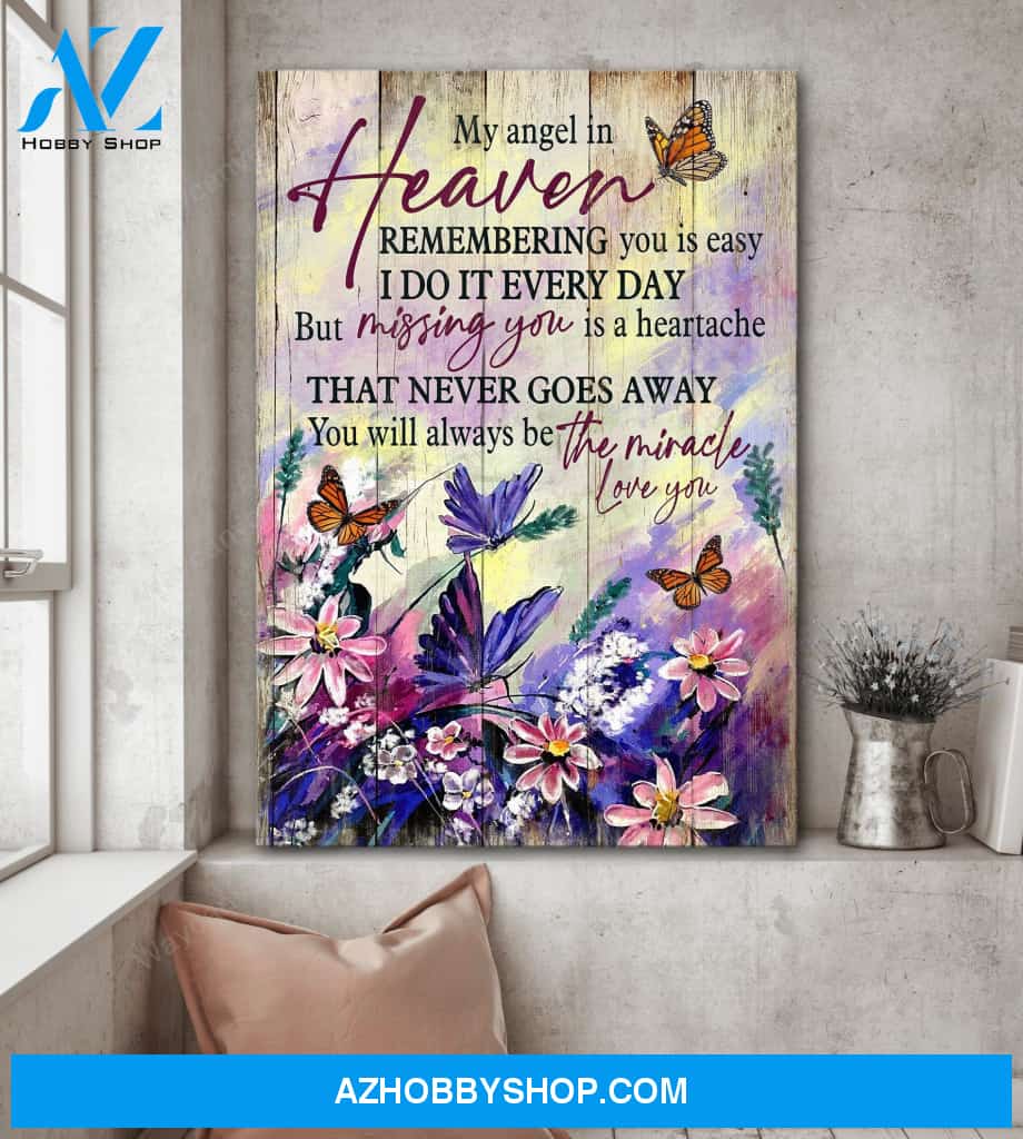 Butterfly My Angel in Heaven, You Are My Miracle, Heaven Poster Canvas Wall Decor Visual Art