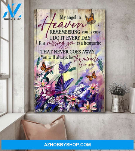 Butterfly My Angel in Heaven, You Are My Miracle, Heaven Poster Canvas Wall Decor Visual Art