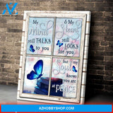 Butterfly My Mind Still Talks To You My heart still look for you Canvas And Poster, Wall Decor Visual Art