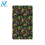 Butterfly Neon Color Print Pattern Rubber Doormat