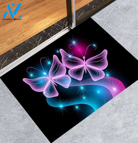 Butterfly Pink Color Funny Doormat Gift for Friend Family Birthday Gift Home Decor Warm House Gift Welcome Mat