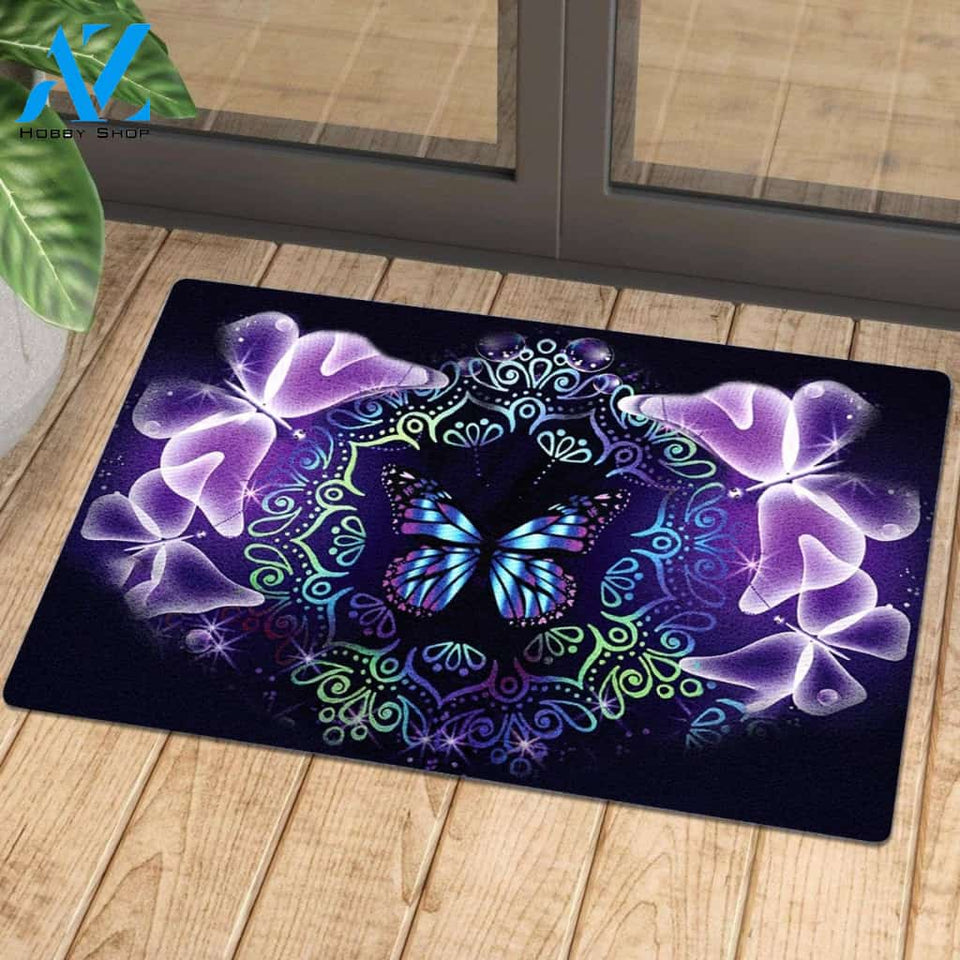 Butterfly Psychedelic Doormat | Colorful | Size 8x27&#39;&#39; 24x36&#39;&#39;