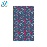 Butterfly Red Deep Blue Print Pattern Rubber Doormat