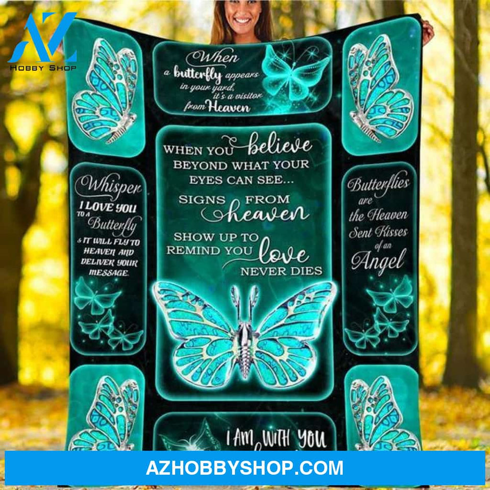 Butterfly Remind You Love Never Dies Fleece Blanket Animals Gift For Family,Birthday,Friends,Siblings,Butterflies Lover Gift Home Decor Bedding Couch Sofa Soft and Comfy Cozy