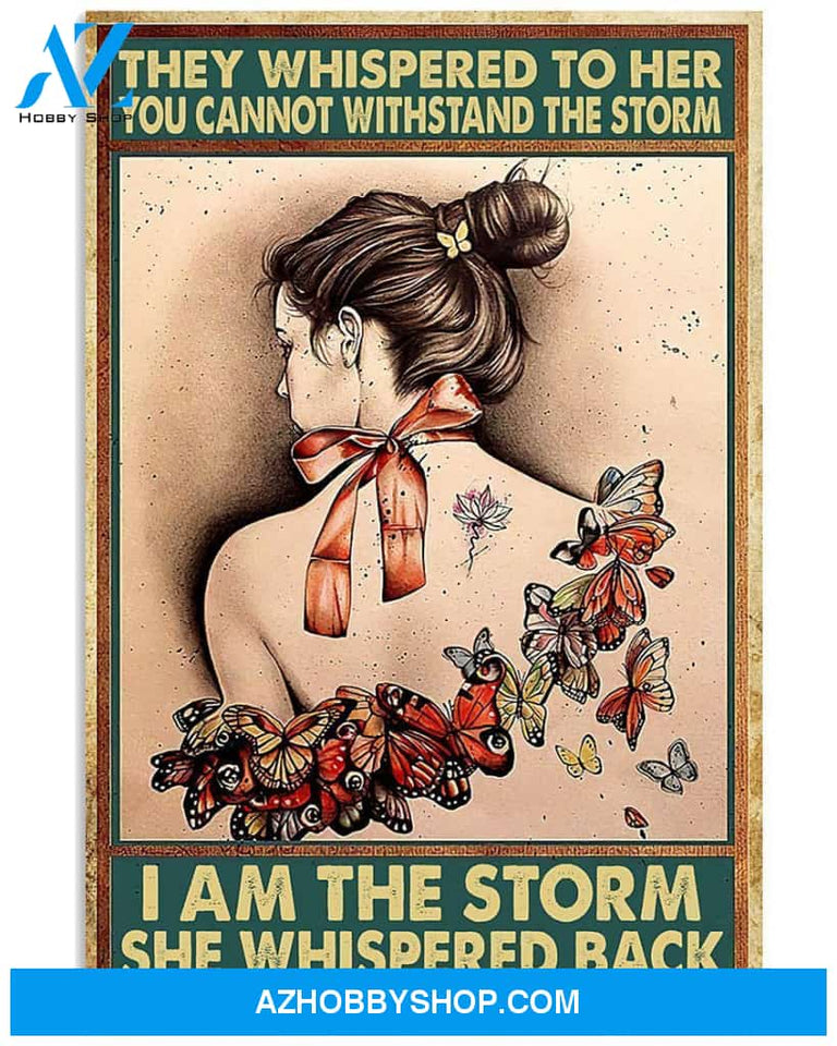 Butterfly She Whispered Back Vertical Art Canvas, Wall Decor Visual Art