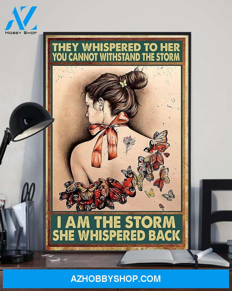 Butterfly She Whispered Back Vertical Art Canvas, Wall Decor Visual Art