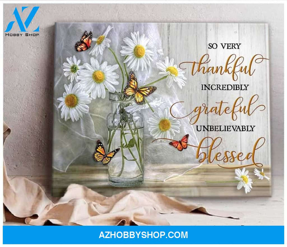 Butterfly So Very Thankful Wall Art Canvas Prints