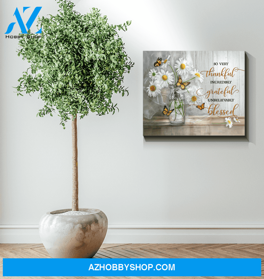 Butterfly So Very Thankful Wall Art Canvas Prints